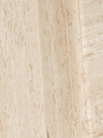 TABLE BASSE CARRÉE SATURNE EN TRAVERTIN, 1980s