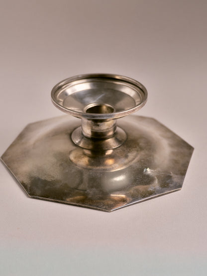 LARGE SILVER-PLATED METAL TRASH CUP