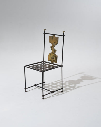 SET OF 2 METAL AND BRONZE CHAIRS, DAVID MARSHALL, 1970s