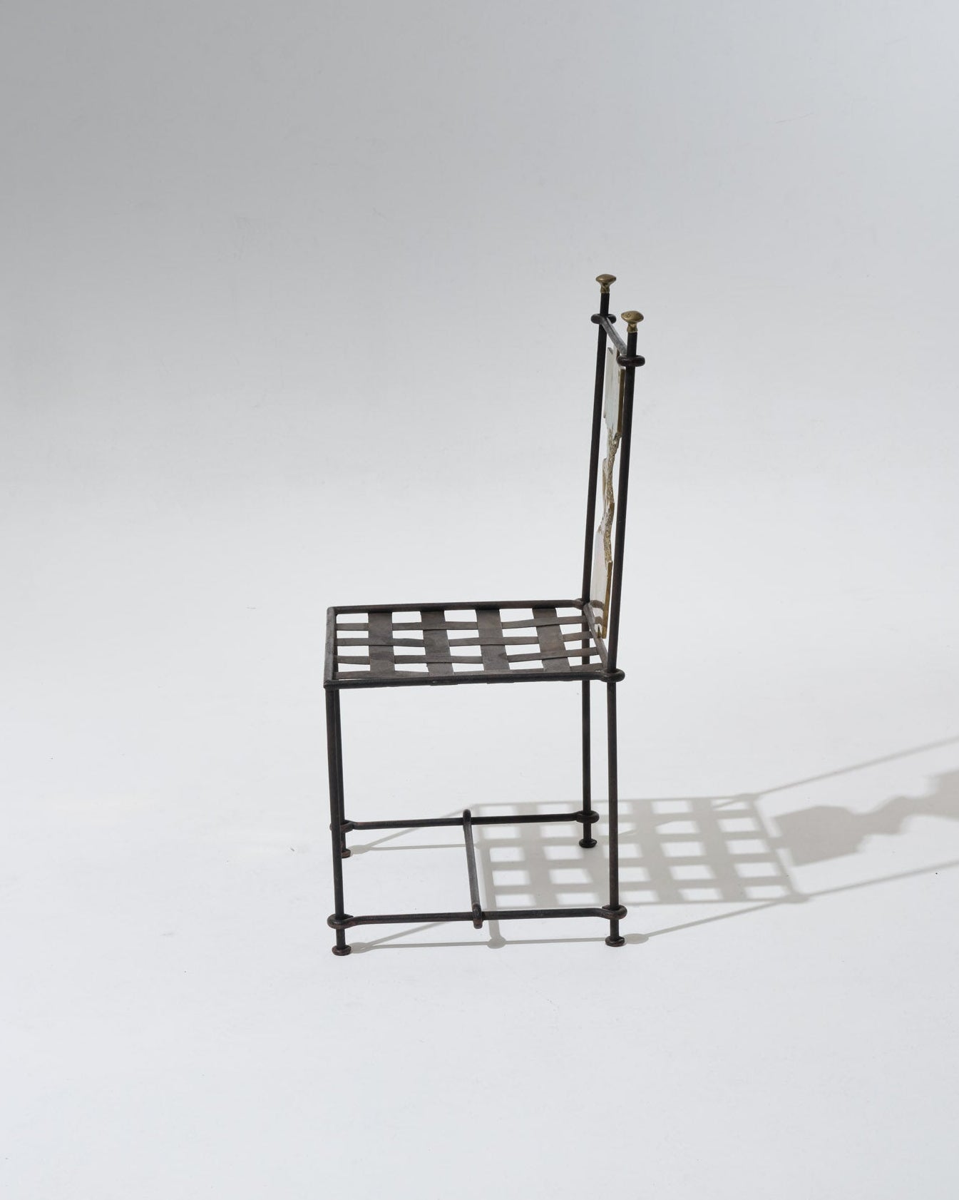METAL AND BRONZE CHAIR, DAVID MARSHALL, 1970s