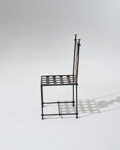 METAL AND BRONZE CHAIR, DAVID MARSHALL, 1970s