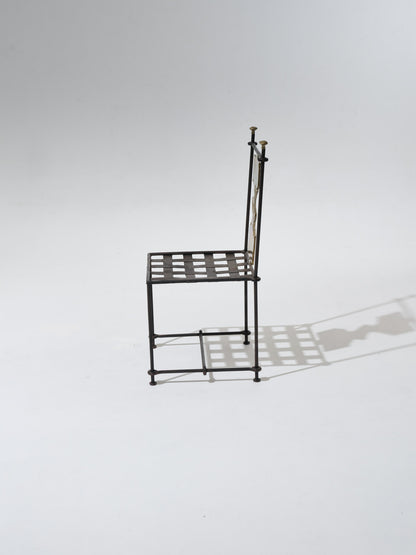 SET OF 4 METAL AND BRONZE CHAIRS, DAVID MARSHALL, 1970s