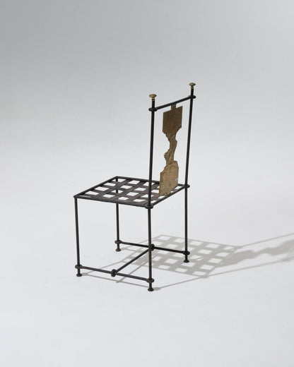 SET OF 2 METAL AND BRONZE CHAIRS, DAVID MARSHALL, 1970s