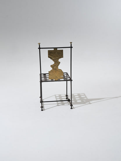 SET OF 4 METAL AND BRONZE CHAIRS, DAVID MARSHALL, 1970s