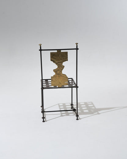 SET OF 2 METAL AND BRONZE CHAIRS, DAVID MARSHALL, 1970s