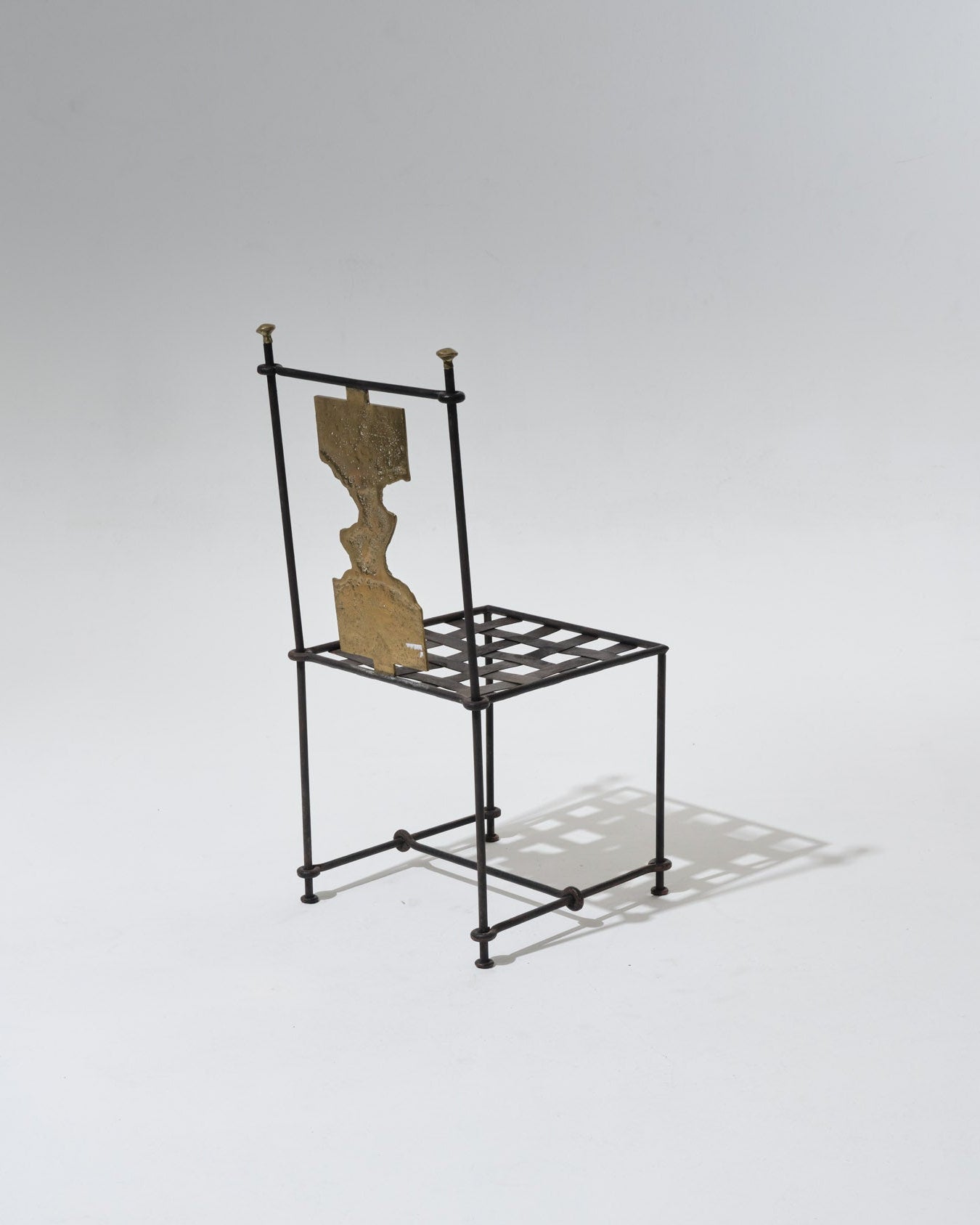 METAL AND BRONZE CHAIR, DAVID MARSHALL, 1970s