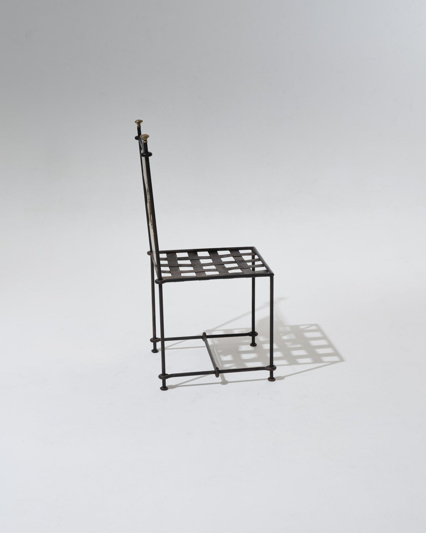 METAL AND BRONZE CHAIR, DAVID MARSHALL, 1970s