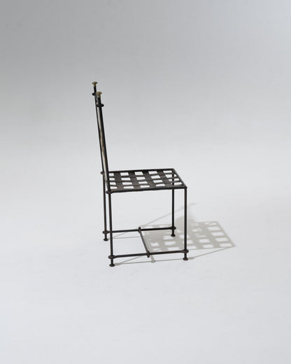 METAL AND BRONZE CHAIR, DAVID MARSHALL, 1970s