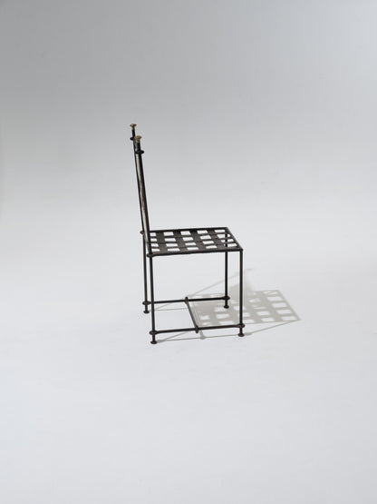 SET OF 2 METAL AND BRONZE CHAIRS, DAVID MARSHALL, 1970s