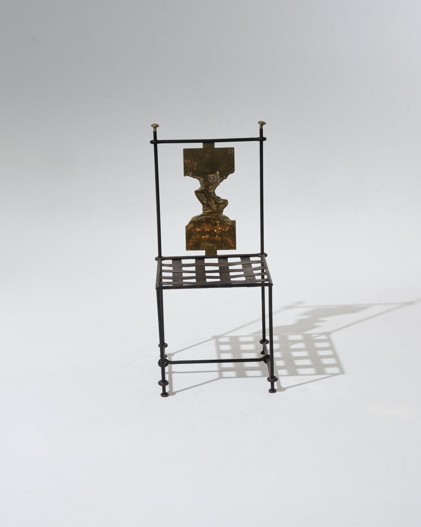 METAL AND BRONZE CHAIR, DAVID MARSHALL, 1970s