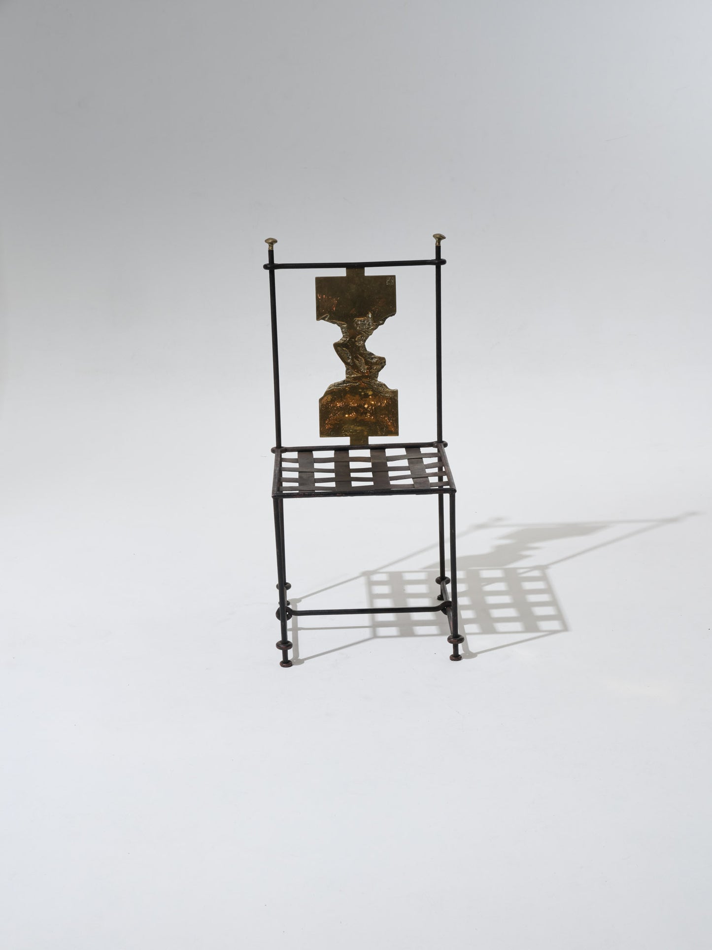 SET OF 4 METAL AND BRONZE CHAIRS, DAVID MARSHALL, 1970s