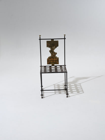 SET OF 4 METAL AND BRONZE CHAIRS, DAVID MARSHALL, 1970s