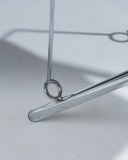 CHAISE EN CUIR NOIR ET ACIER INOXYDABLE, KARE DESIGN, 1980s