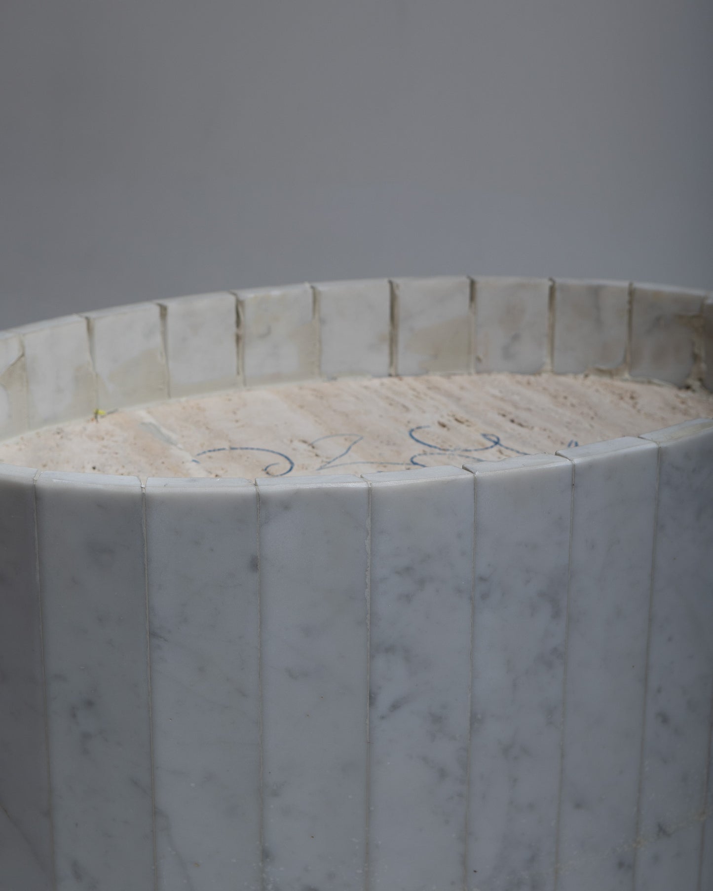 OVAL MARBLE DINING TABLE, 1970s