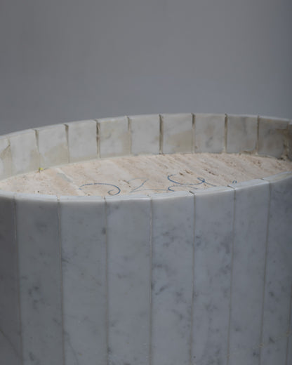 OVAL MARBLE DINING TABLE, 1970s