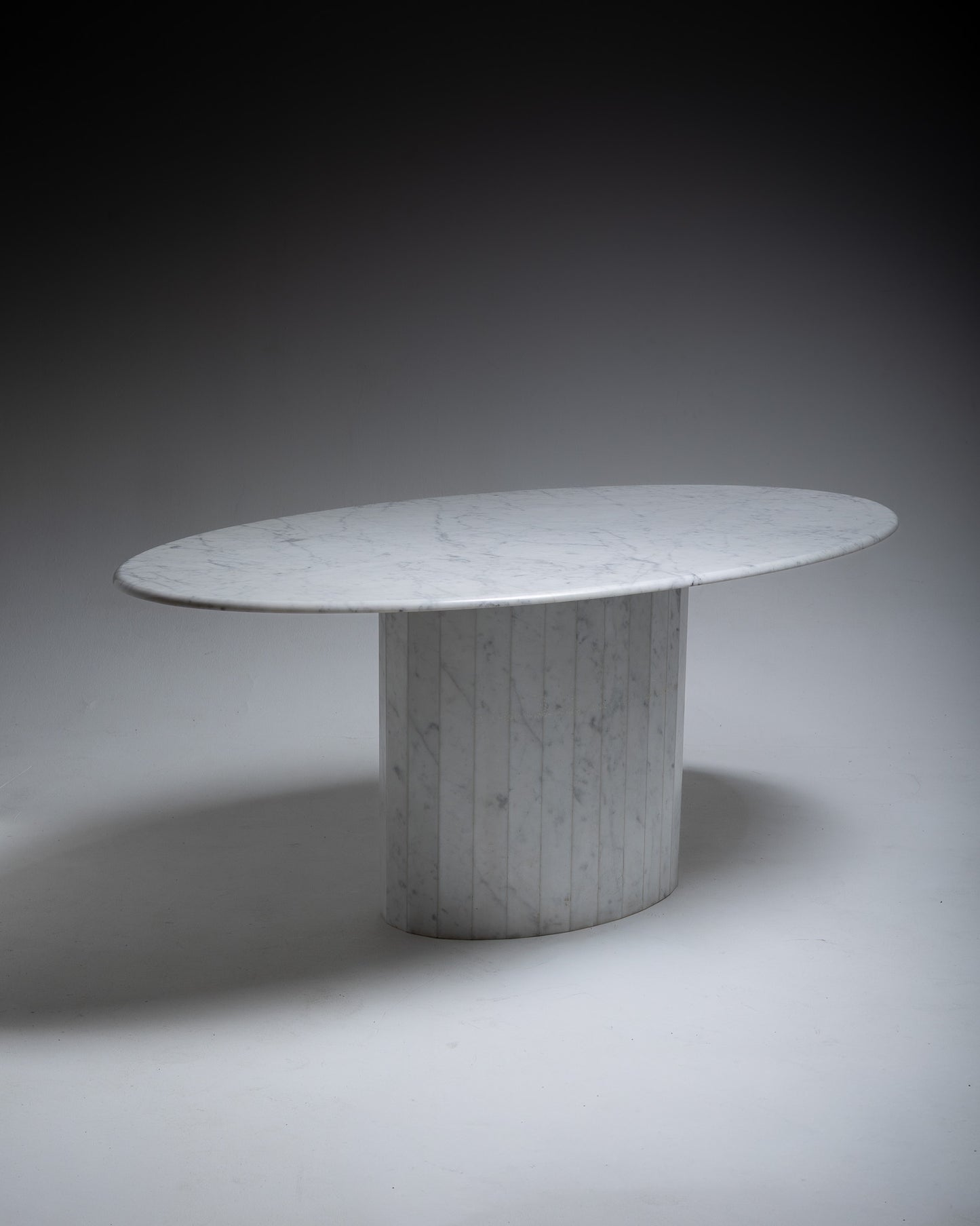 OVAL MARBLE DINING TABLE, 1970s