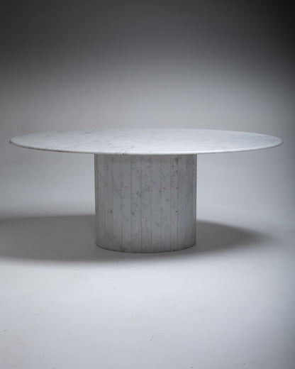 OVAL MARBLE DINING TABLE, 1970s