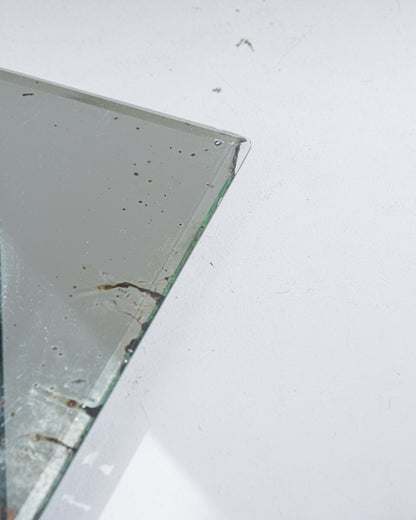 WOODEN AND MIRROR SIDE TABLE