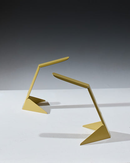 YELLOW METAL DESK LAMP, 1980s