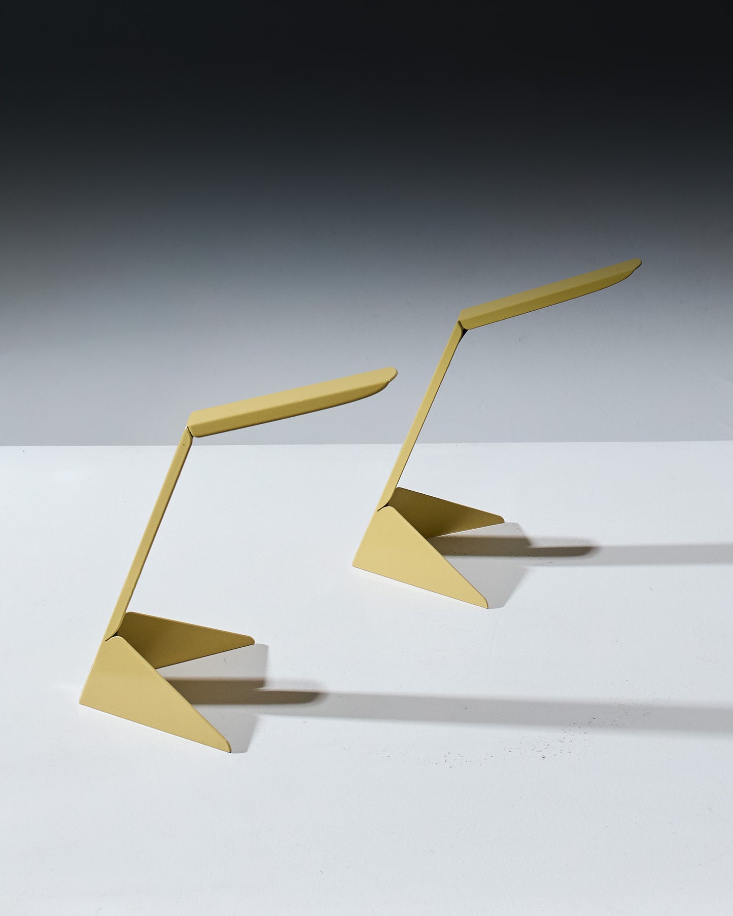 YELLOW METAL DESK LAMP, 1980s