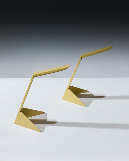 YELLOW METAL DESK LAMP, 1980s