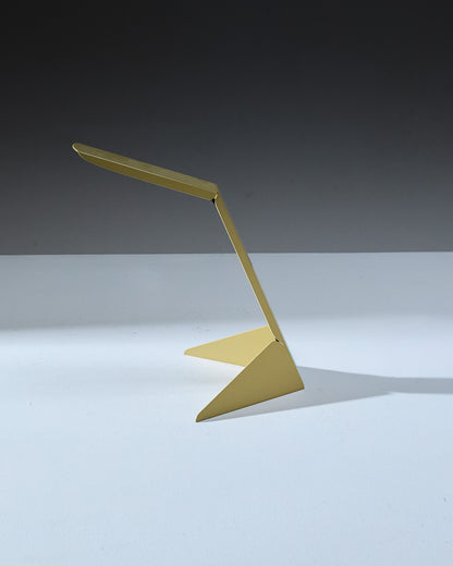 YELLOW METAL DESK LAMP, 1980s