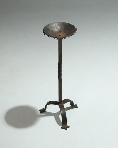 WROUGHT IRON FLOOR CANDLE HOLDER