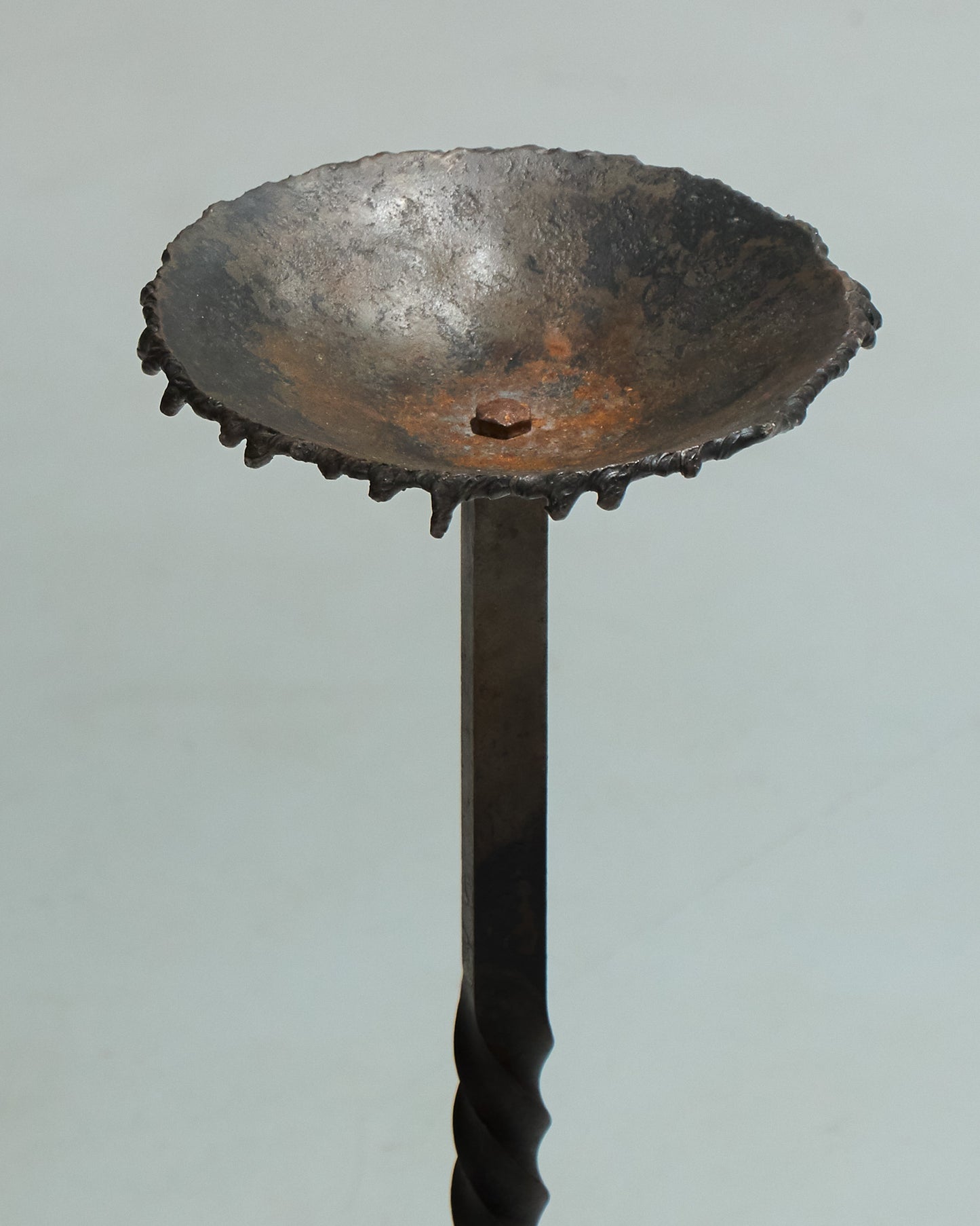 WROUGHT IRON FLOOR CANDLE HOLDER