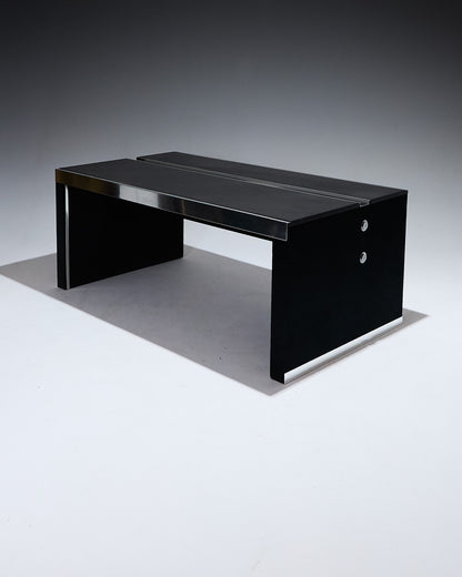 BUREAU EN ACIER ET BOIS, GUIDO FALESCHINI, MARIANI, 1970s