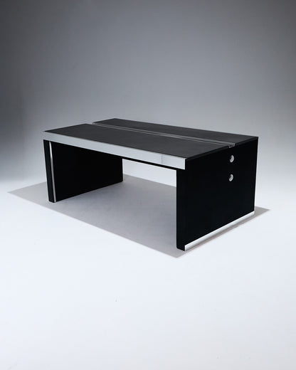 BUREAU EN ACIER ET BOIS, GUIDO FALESCHINI, MARIANI, 1970s