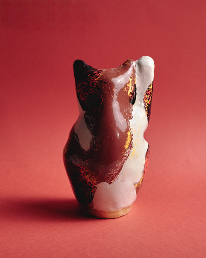 SCULPTURE DE PAIRE DE CHATS JAPONAIS EN PAPIER MÂCHÉ