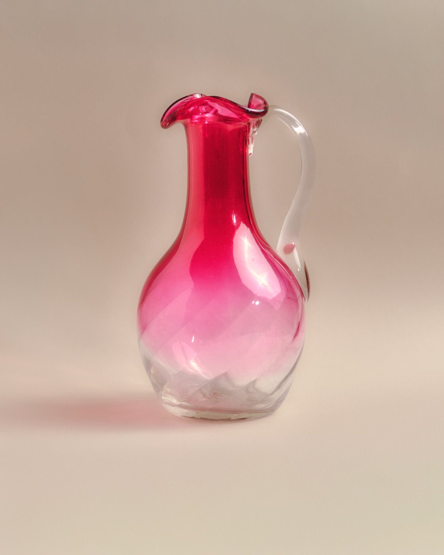 GLASS PITCHER, 1970s