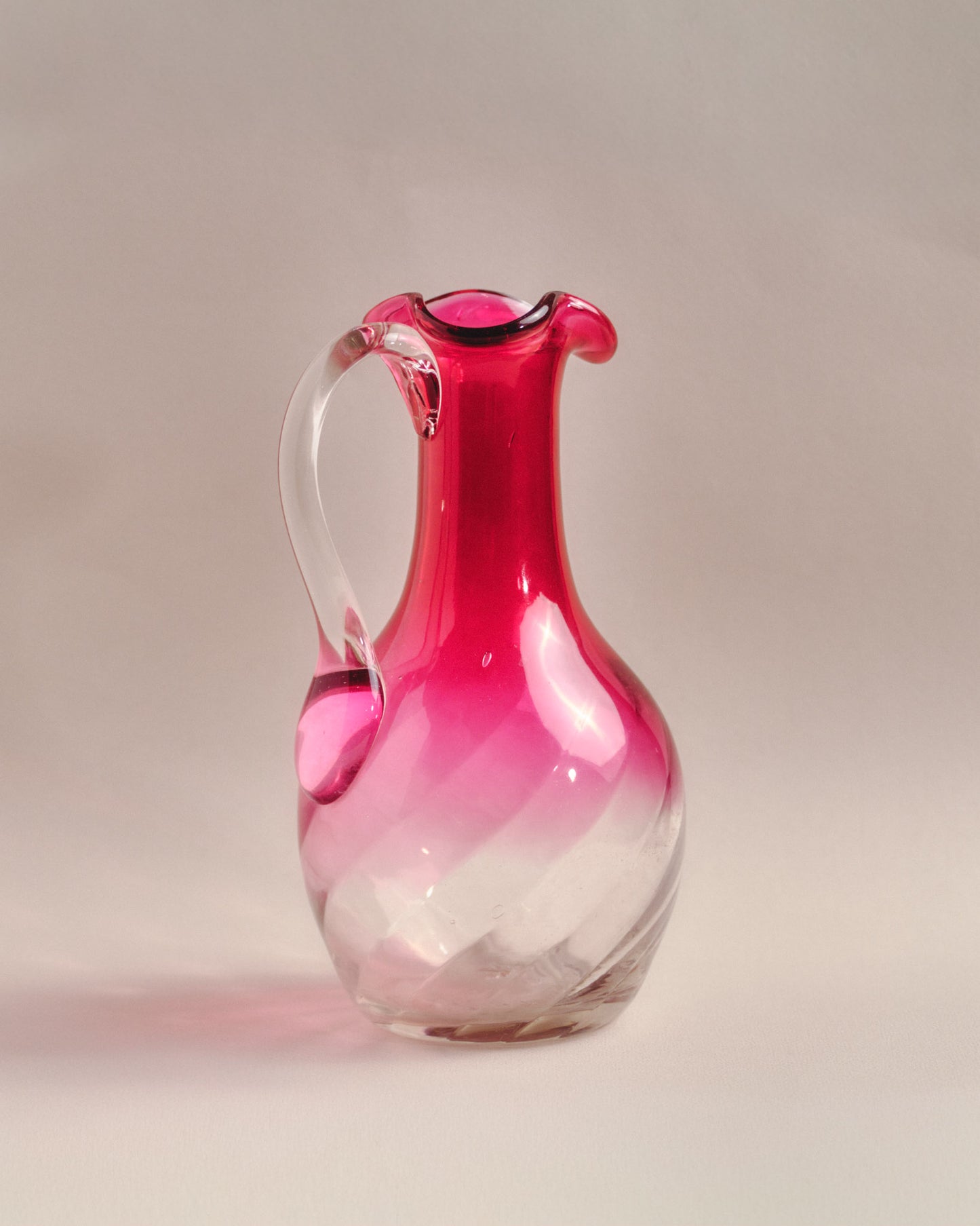 GLASS PITCHER, 1970s