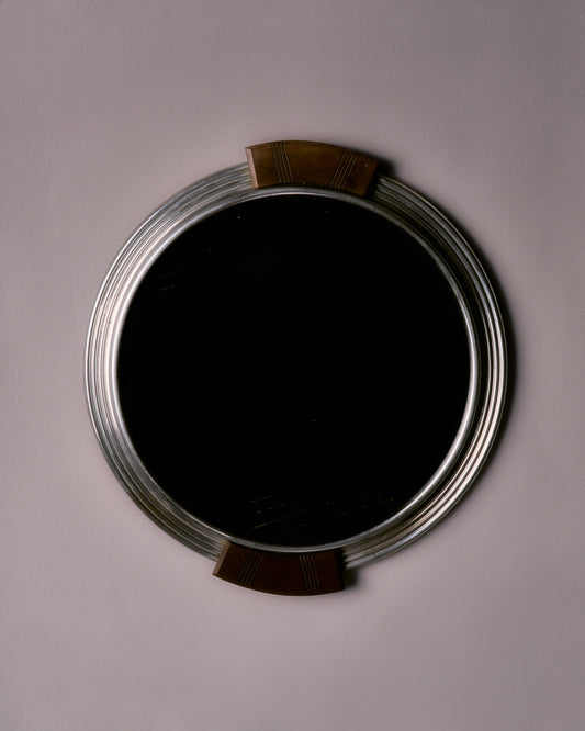 PLATEAU EN MÉTAL ET BOIS, 1930s