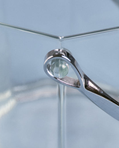 Glass ice bucket with metal handle, 1970s