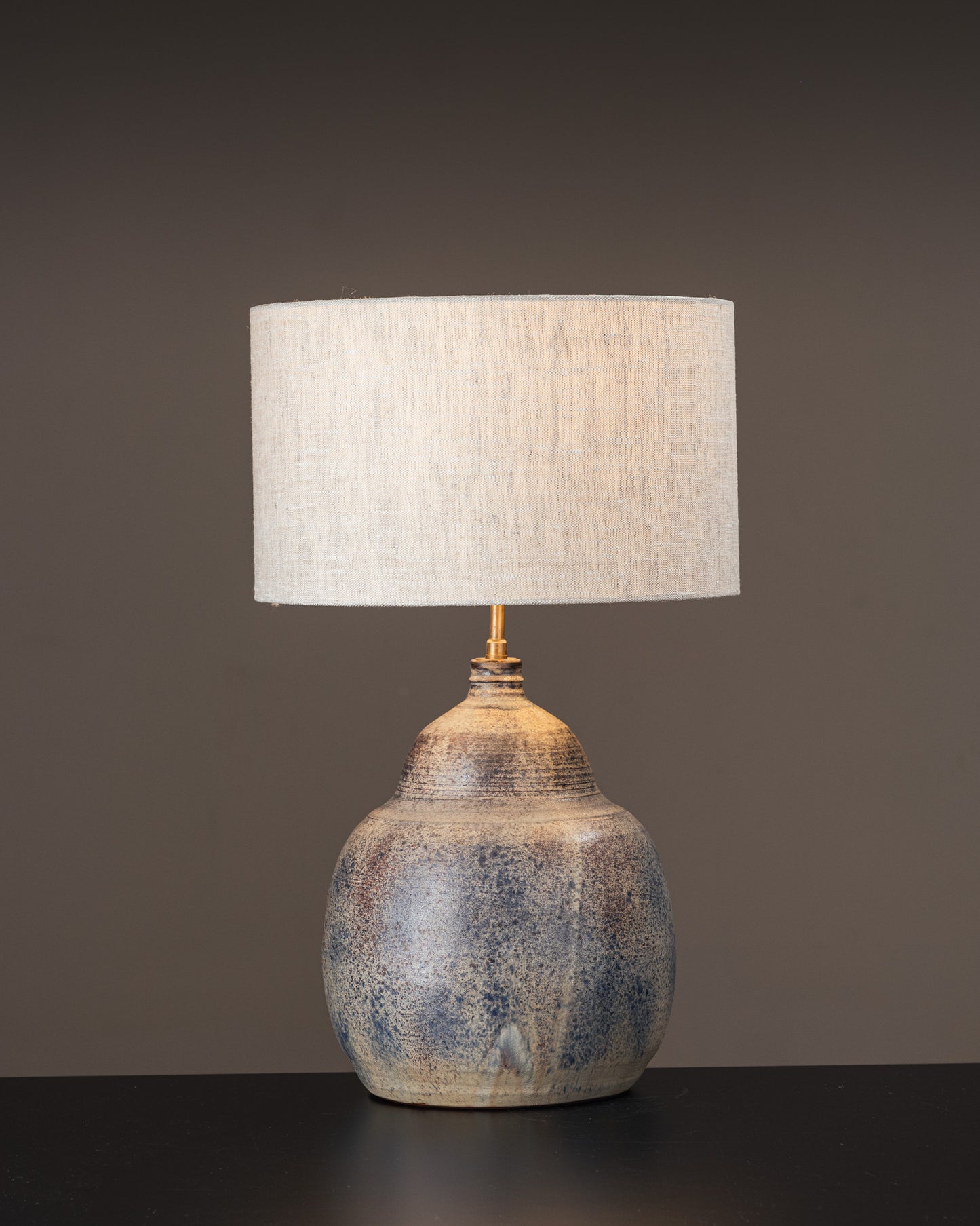 ENAMELLED CERAMIC LAMP, FERRIÈRE, 1960s