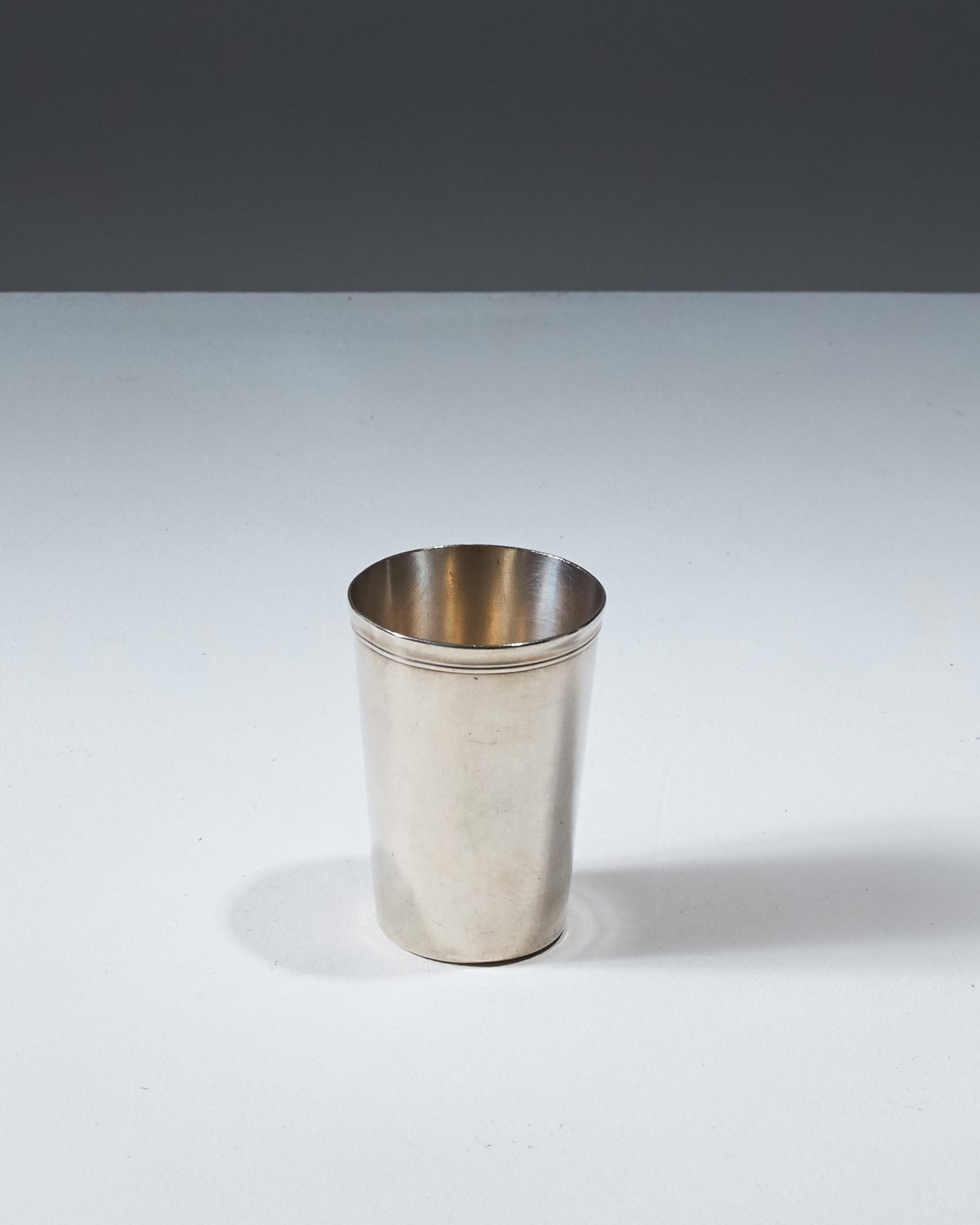 SILVER-PLATED METAL TUMBLER, 1950s