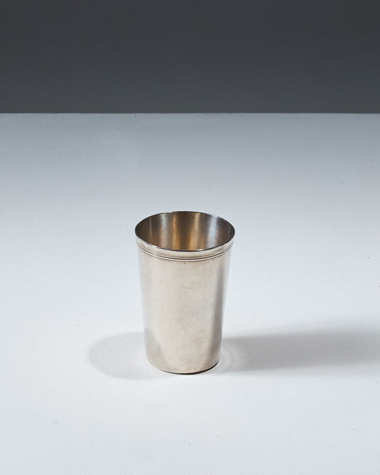 SILVER-PLATED METAL TUMBLER, 1950s