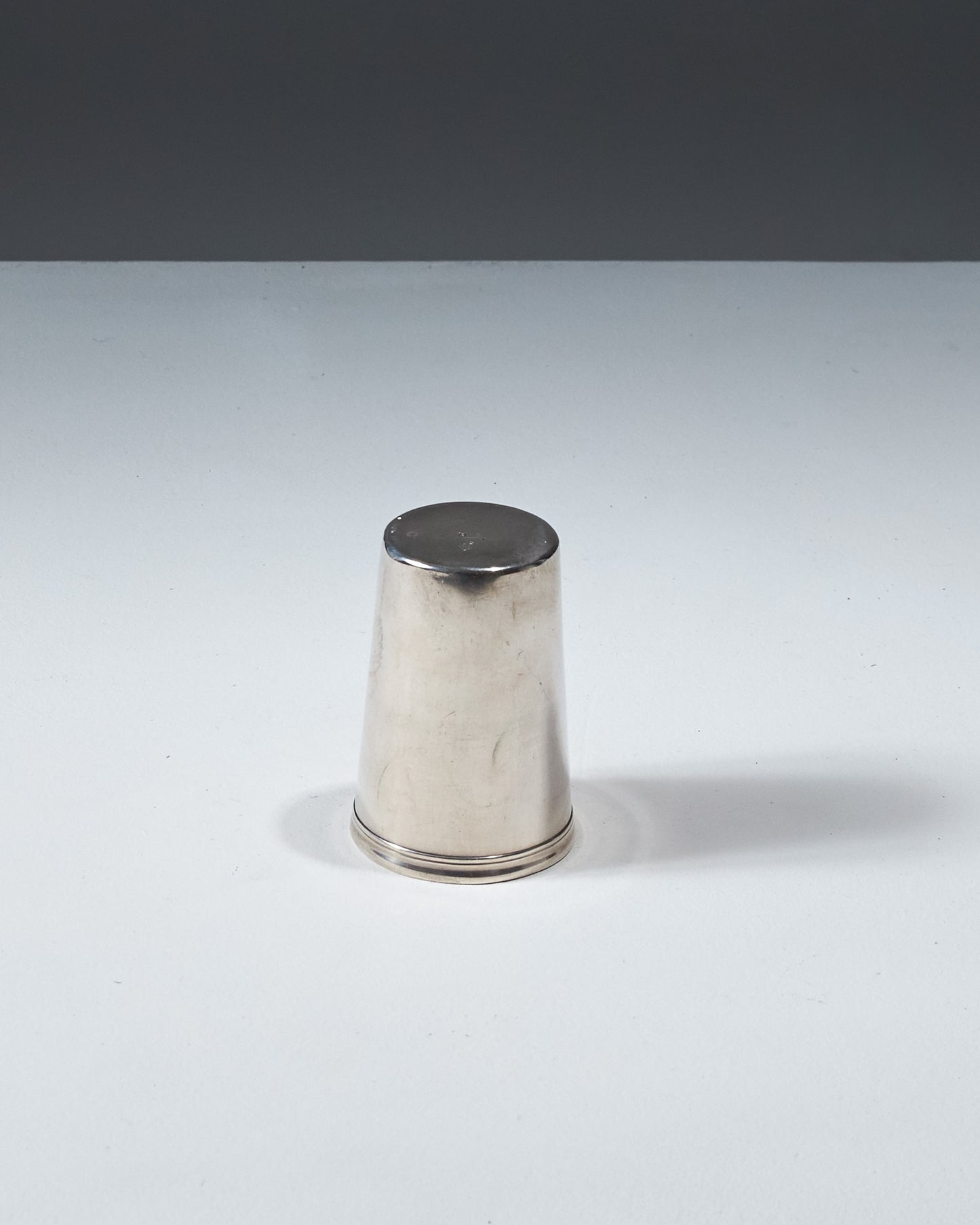 SILVER-PLATED METAL TUMBLER, 1950s