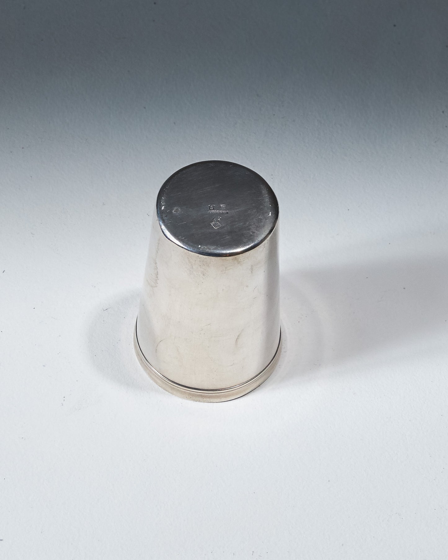 SILVER-PLATED METAL TUMBLER, 1950s