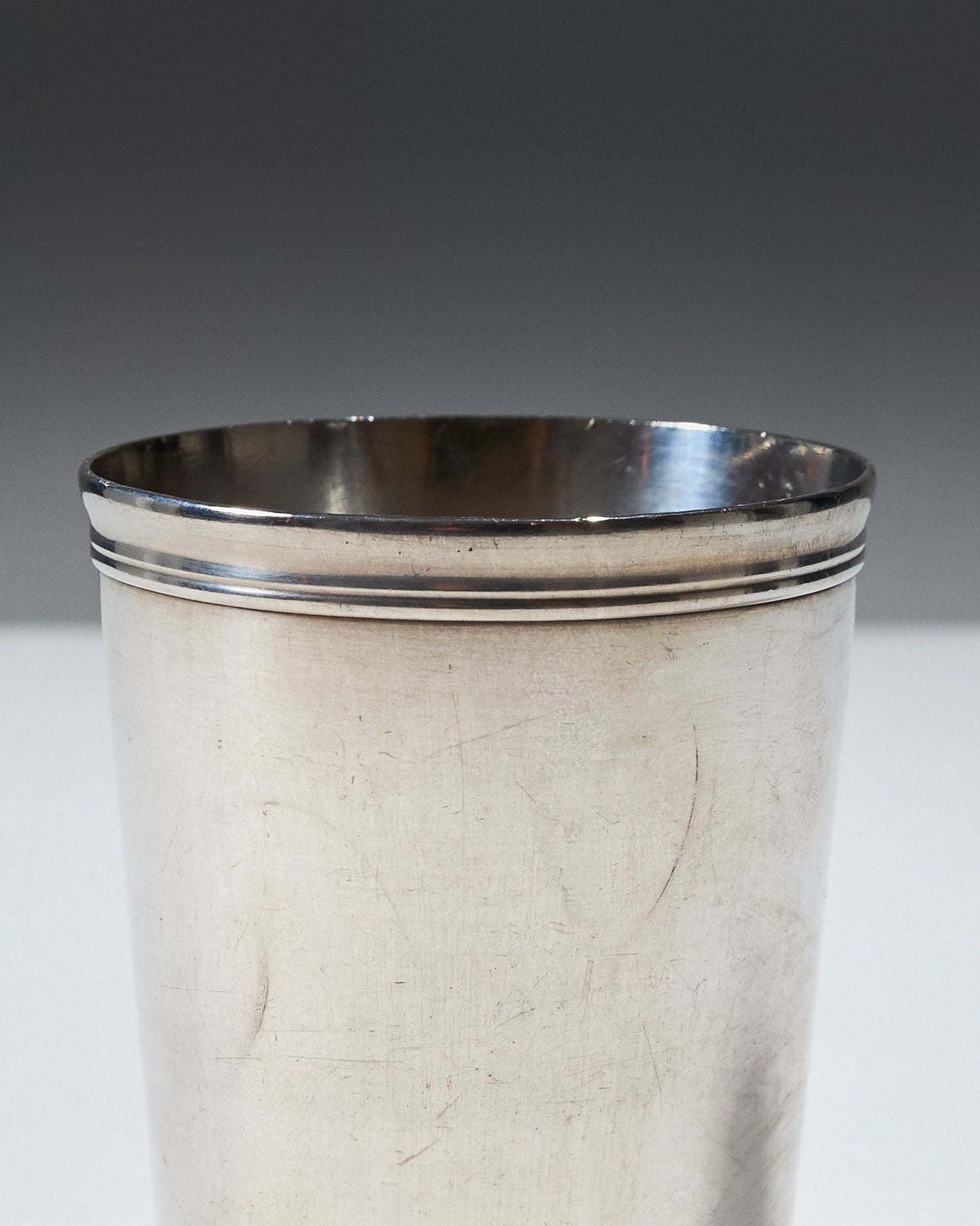 SILVER-PLATED METAL TUMBLER, 1950s