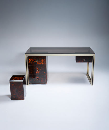 TORTOISE SHELL LUCITE DESK