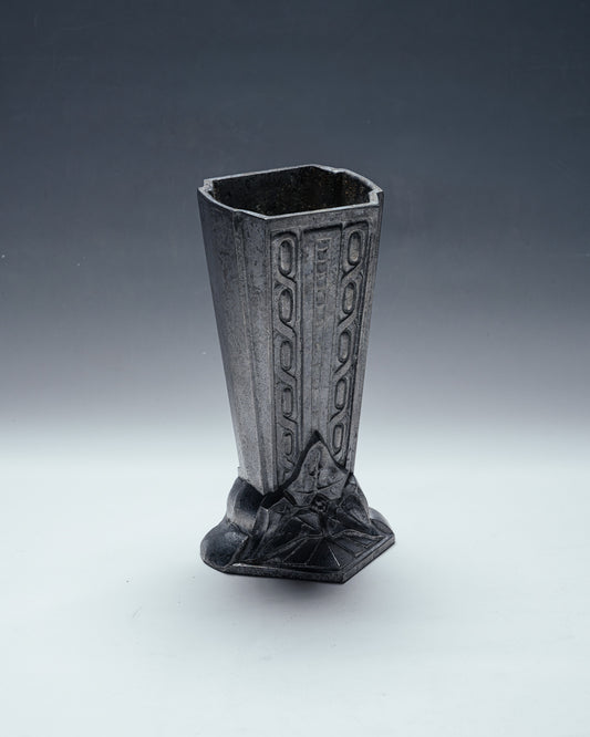 ART DECO CAST ALUMINUM VASE, 1930s