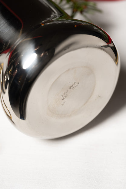 SERVICE À CAFÉ EN INOX ET LAITON, ITALIE, 1980s