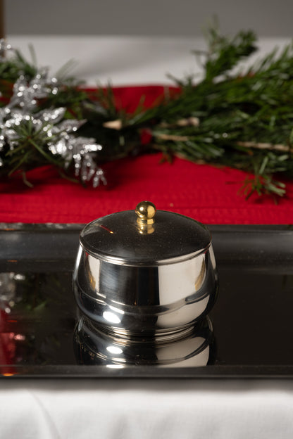 SERVICE À CAFÉ EN INOX ET LAITON, ITALIE, 1980s