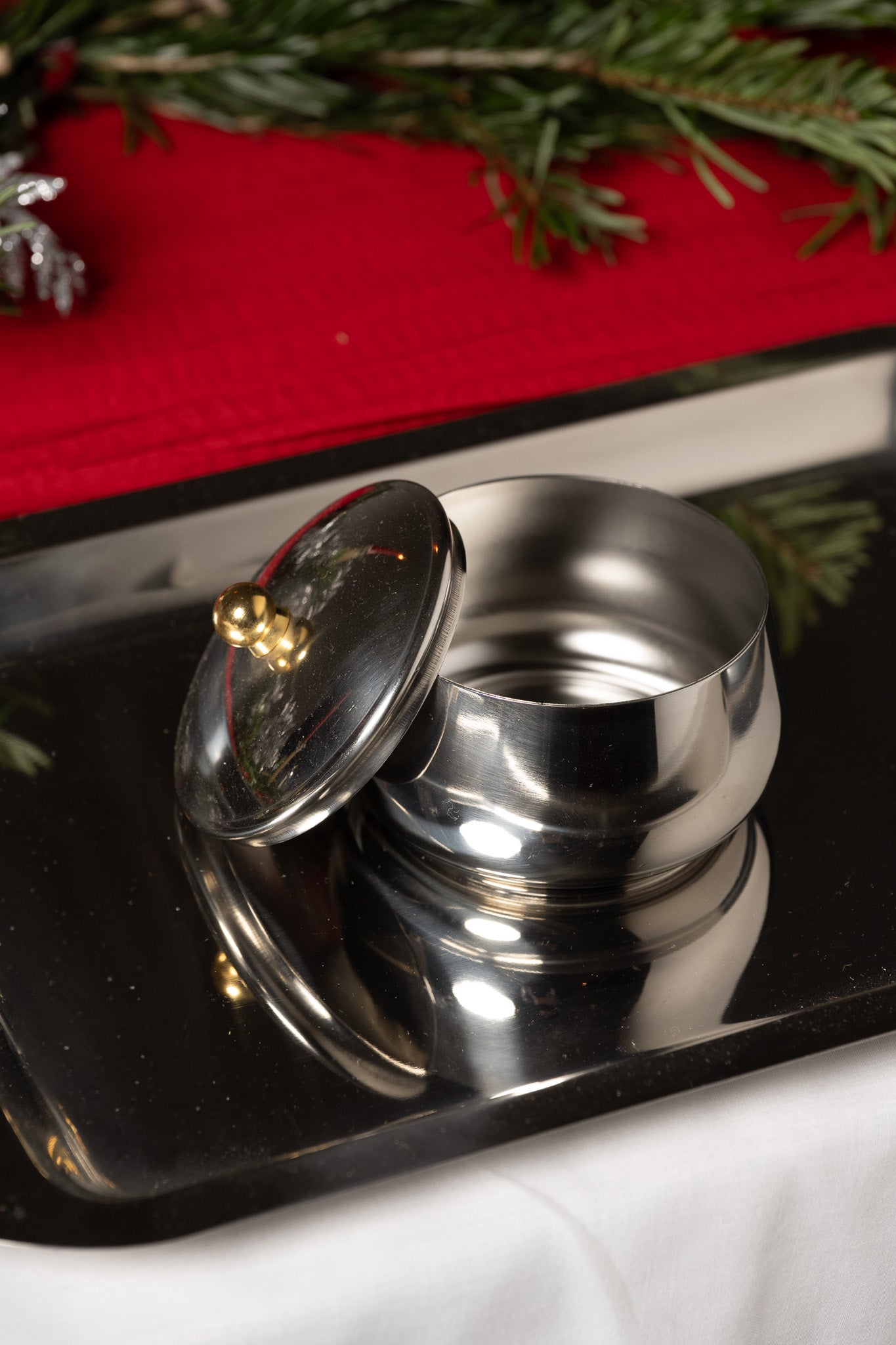 SERVICE À CAFÉ EN INOX ET LAITON, ITALIE, 1980s