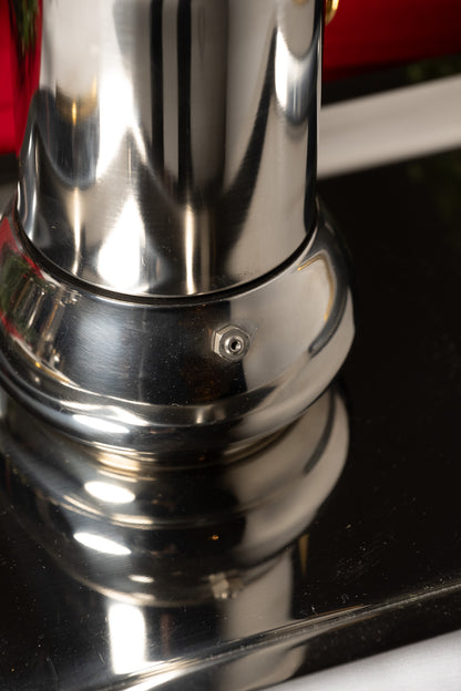 SERVICE À CAFÉ EN INOX ET LAITON, ITALIE, 1980s