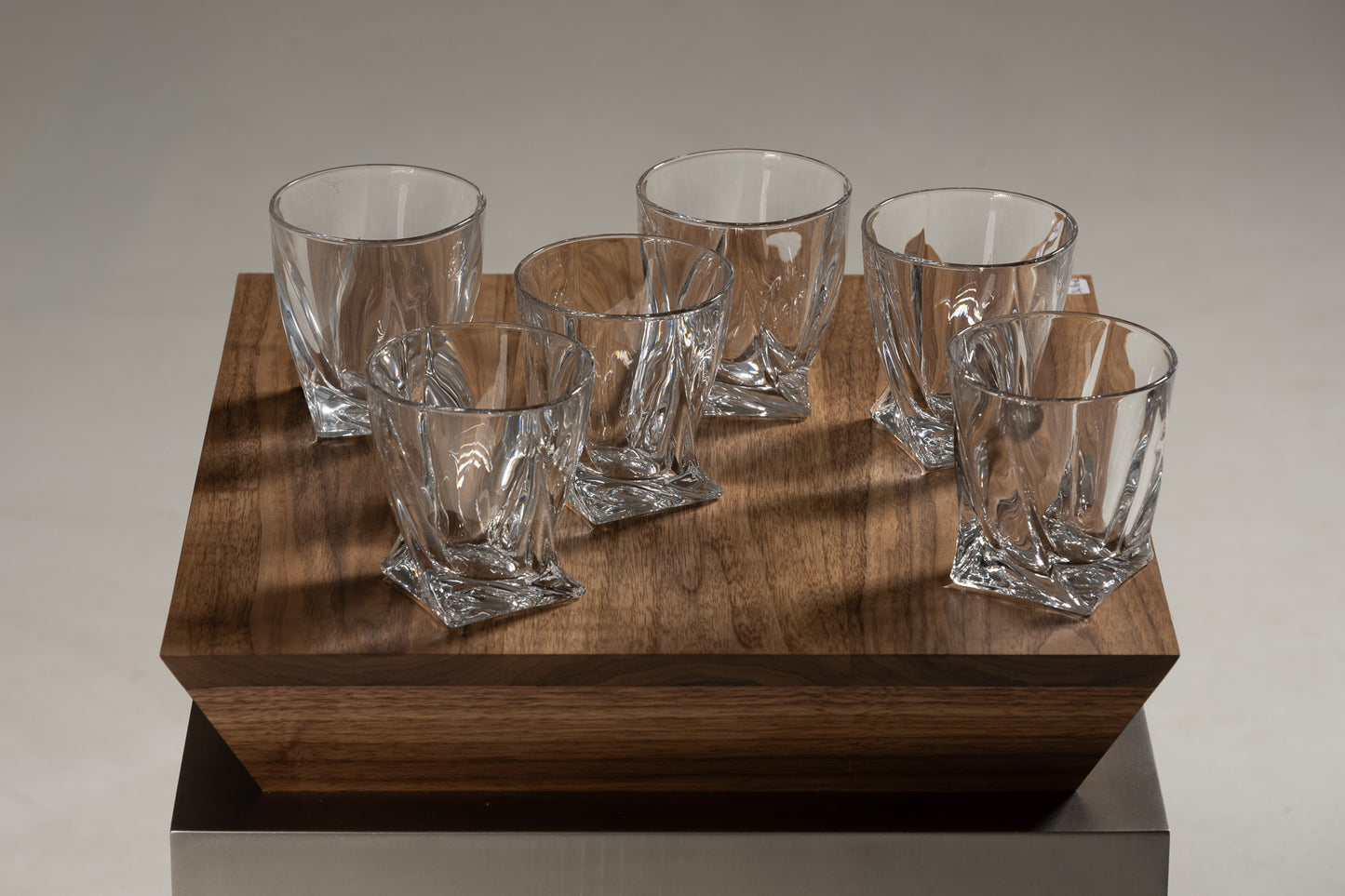 SET OF 6 QUADRO CRYSTAL WHISKEY GLASSES, 1990s