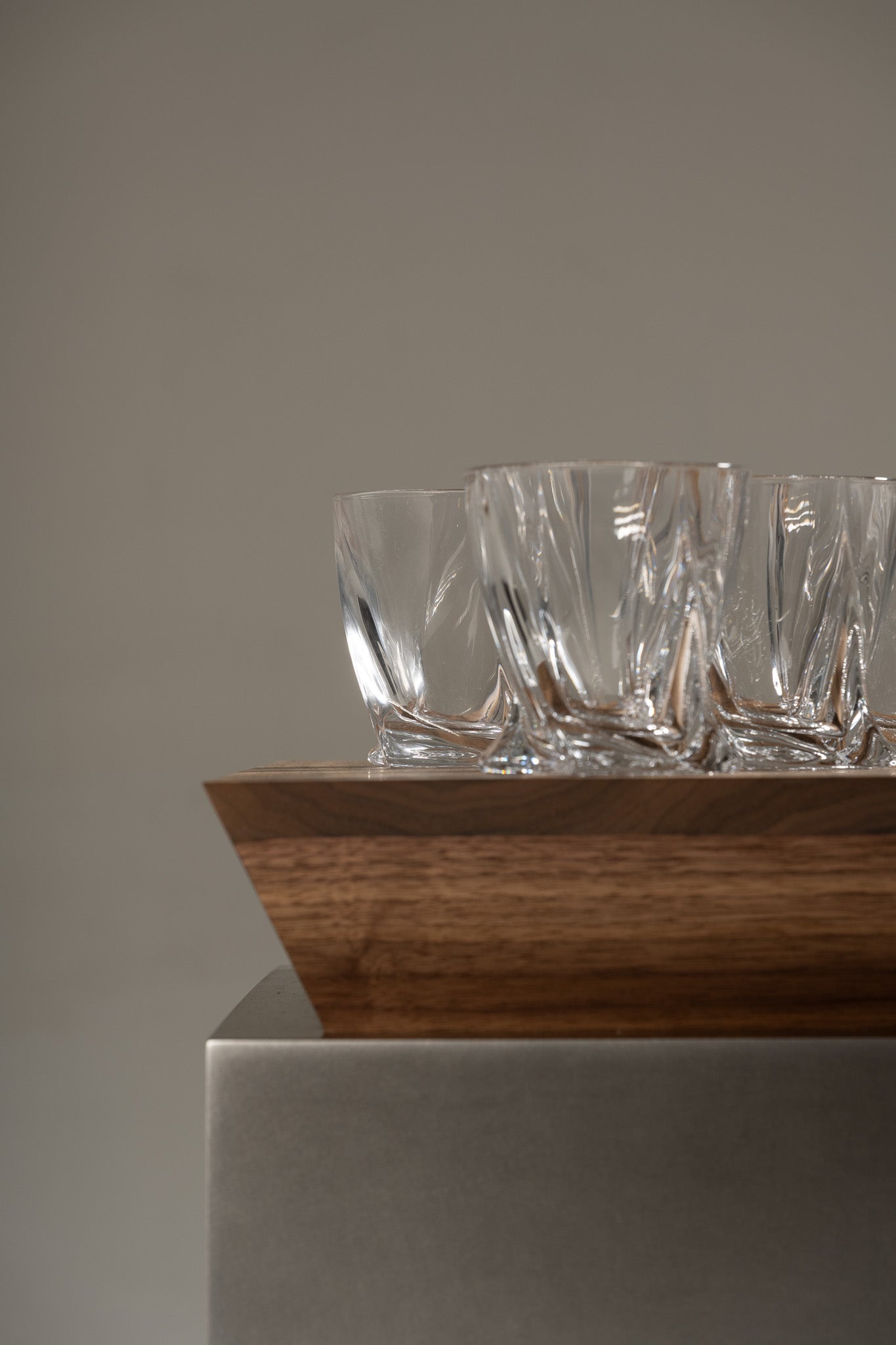 SET OF 6 QUADRO CRYSTAL WHISKEY GLASSES, 1990s