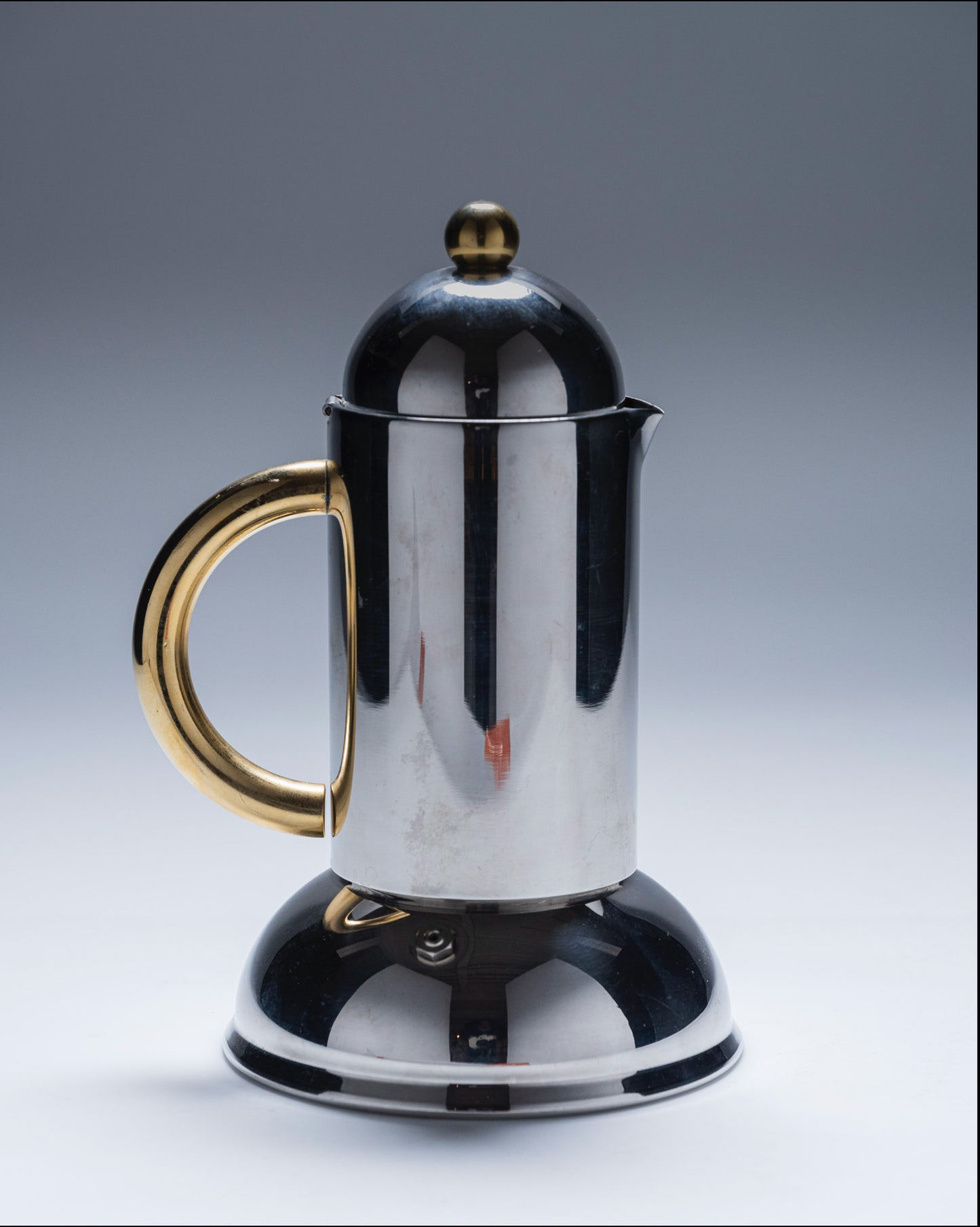 SERVICE A CAFÉ EN INOX ET LAITON, 1980s